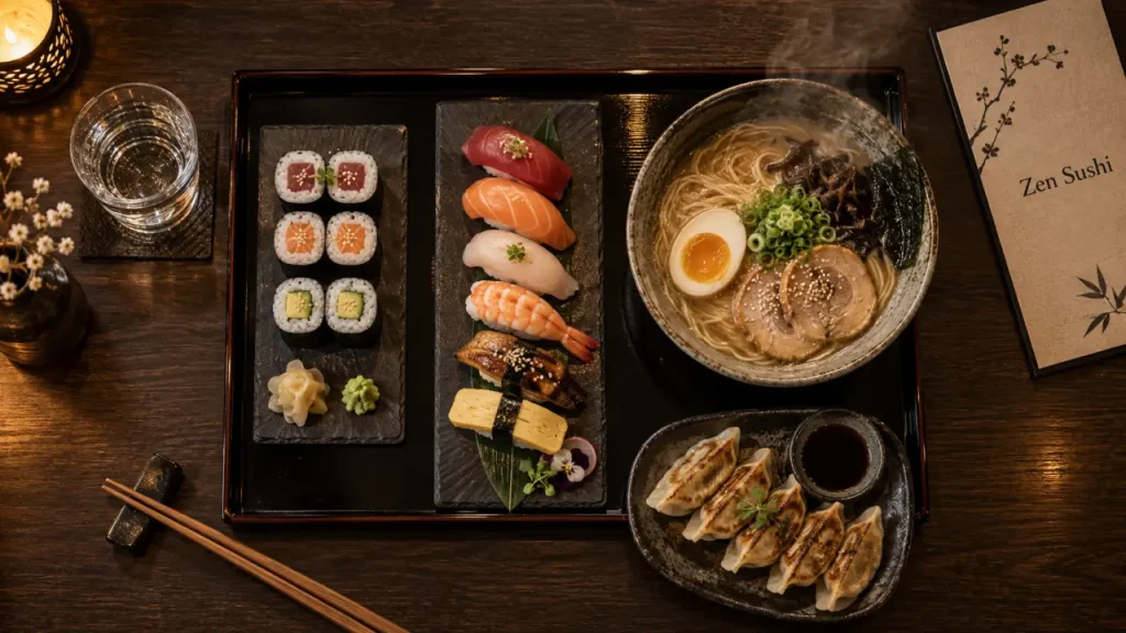 Restaurant zen tours : sushis et ramens près de la gare, image du menu