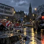 Accident de la route près du rond-point Saint-Sauveur à Tours