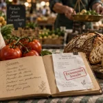 Économie locale : reçus et produits locaux sur un marché