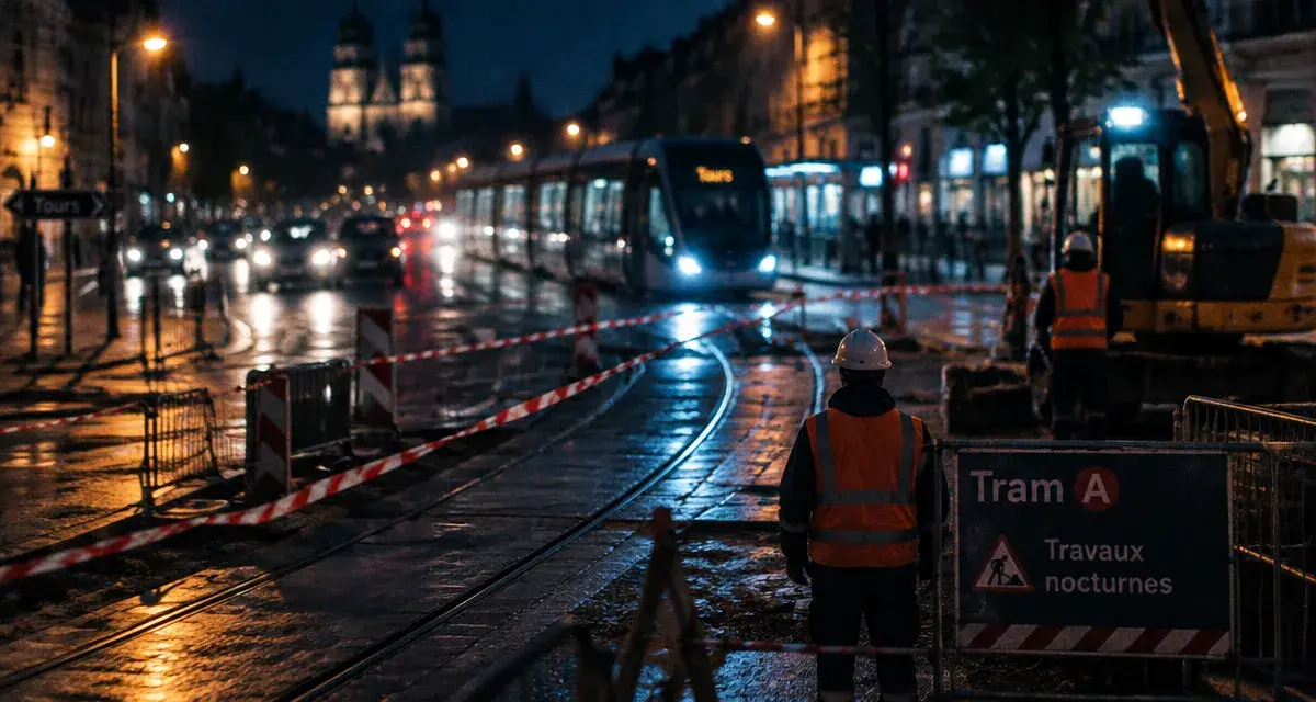 Tours : travaux nocturnes au carrefour de Verdun pour accélérer le tram A