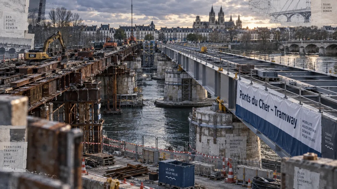 Tramway à Tours : deux ans de travaux annoncés sur les ponts du Cher